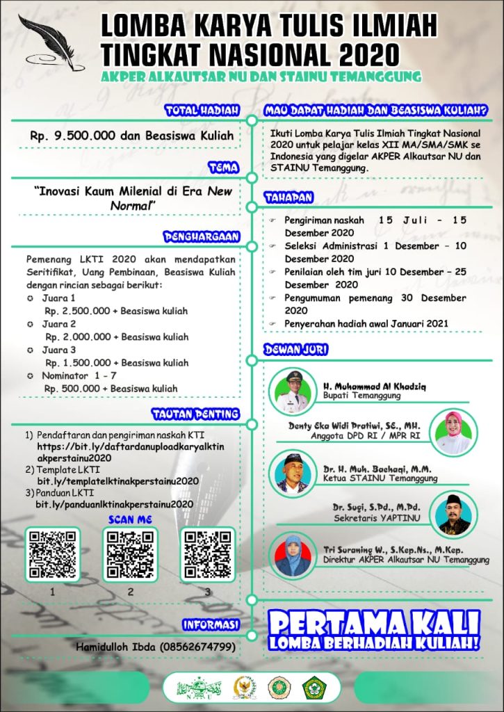 Lomba Karya Tulis Ilmiah Tingkat Nasional 2020