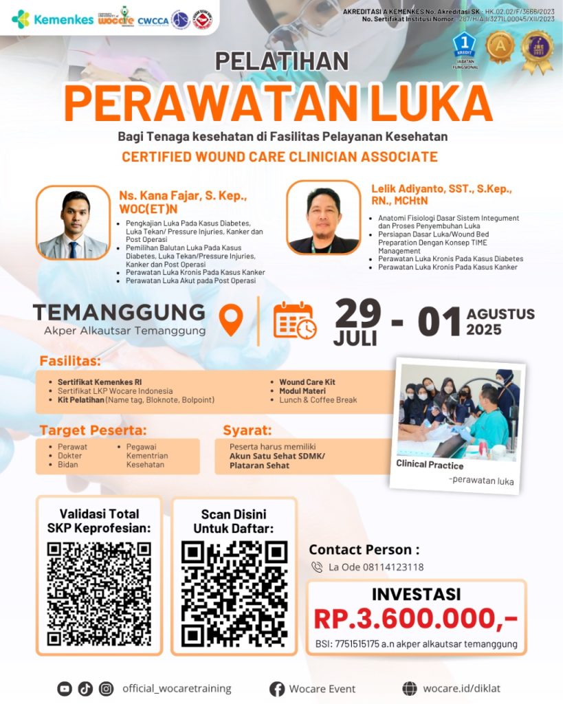 Pelatihan Perawatan Luka Bersertifikat Nasional 2025!
